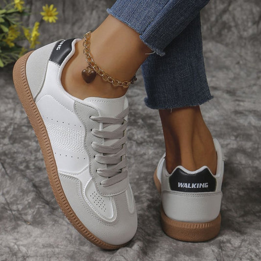 New Colorblock Lace-up Flats Shoes Fashion Breathable Hollow Slip On Casual Shoes For Women $35.55 Dana Fashion Color: Black Size: Size36 Women's shoes Product information: Style: Casual Popular elements: Shallow mouth, leather stitching Toe shape: round