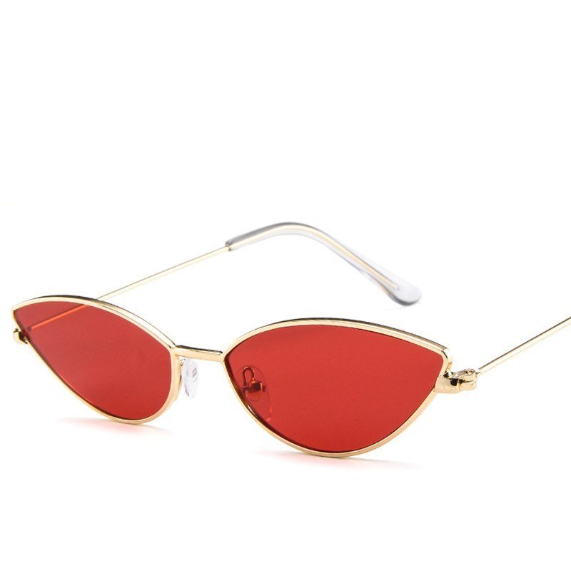 New Cute Sexy Sunglases Retro Cat Eye Sunglasses Women Metal Triangle Vintage Cateye Sun Glasses Female $15.00 Dana Fashion Lens color: Gold frame red tablets Women's Accessories Brand Name: DCM Style: Cat Eye Lenses Optical Attribute: Mirror,Gradient,Ant