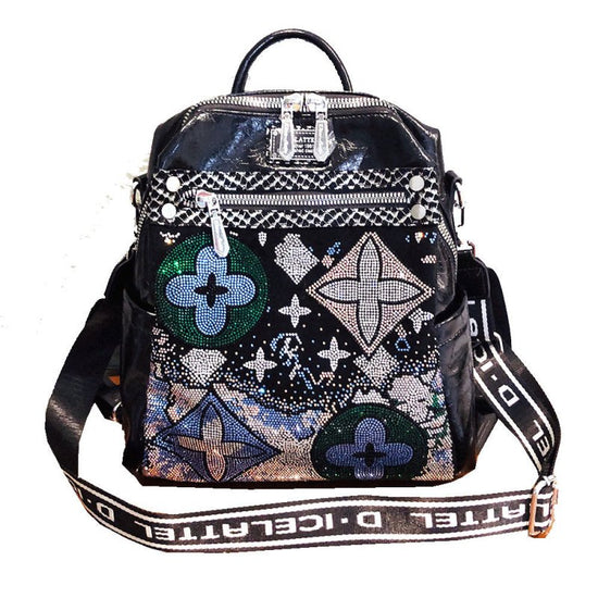 New Delicate Rhinestone Personality Butterfly Shoulder Bag $98.00 Dana Fashion Color: Black Women's Bags Product information: Applicable scenarios: Leisure Color classification: black, Gun Color Lining material: Nylon Hardness of bag: Soft Degree of water