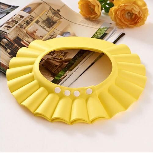 New Eco-friendly Material Kids Shower Baby Bath Adjustable Size $9.53 Dana Fashion Color: Yellow Baby & Mother Overview: It can be used by babies to children. The hat is very flexible Multi-color optional, thick environmental protection material without a