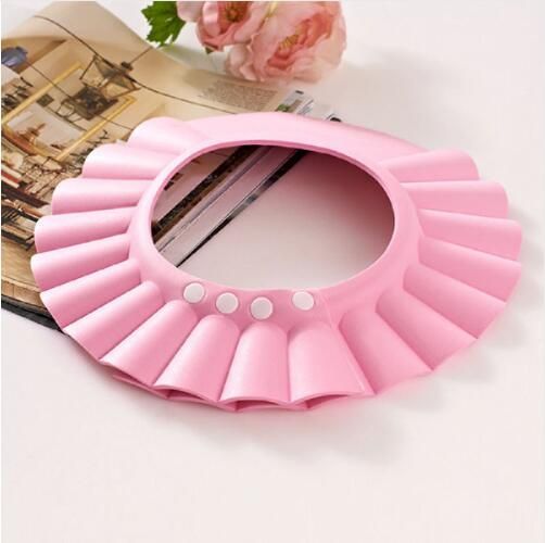 New Eco-friendly Material Kids Shower Baby Bath Adjustable Size $9.53 Dana Fashion Color: Pink Baby & Mother Overview: It can be used by babies to children. The hat is very flexible Multi-color optional, thick environmental protection material without any