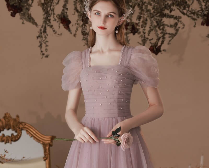 New Engagement Princess Birthday Dinner Annual Meeting Long Dress $379.50 Dana Fashion Color: Pink Purple Size: L Women's clothing Product information: Size: S, M, L Fabric: Skin friendly fabric Pattern: Solid color Style: Korean version Waist type: mid w