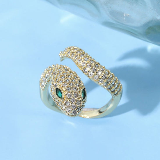 New European And American Diamond Cobra Ring $24.00 Dana Fashion Color: JZ0136 Women's Accessories Product information: Treatment Process: gold inlay Applicable gift-giving occasions: tourism commemoration, festivals, trade fairs, advertising promotions,