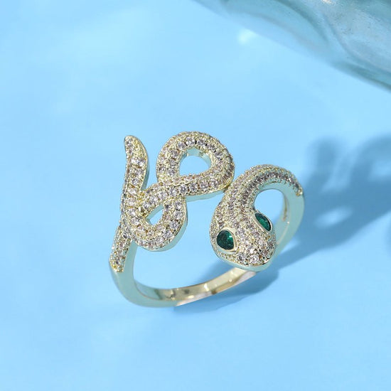 New European And American Diamond Cobra Ring $24.00 Dana Fashion Color: JZ0132 Women's Accessories Product information: Treatment Process: gold inlay Applicable gift-giving occasions: tourism commemoration, festivals, trade fairs, advertising promotions,