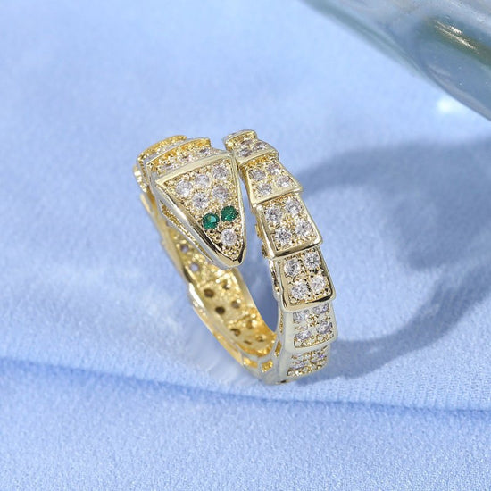 New European And American Diamond Cobra Ring $24.00 Dana Fashion Color: JZ0131 Women's Accessories Product information: Treatment Process: gold inlay Applicable gift-giving occasions: tourism commemoration, festivals, trade fairs, advertising promotions,