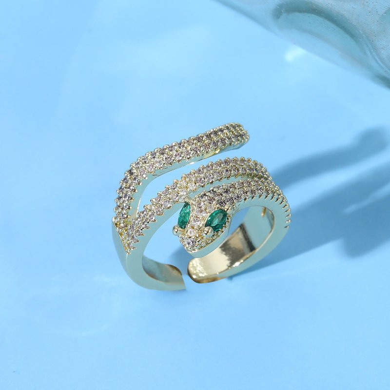 New European And American Diamond Cobra Ring $24.00 Dana Fashion Color: JZ01292 Women's Accessories Product information: Treatment Process: gold inlay Applicable gift-giving occasions: tourism commemoration, festivals, trade fairs, advertising promotions,