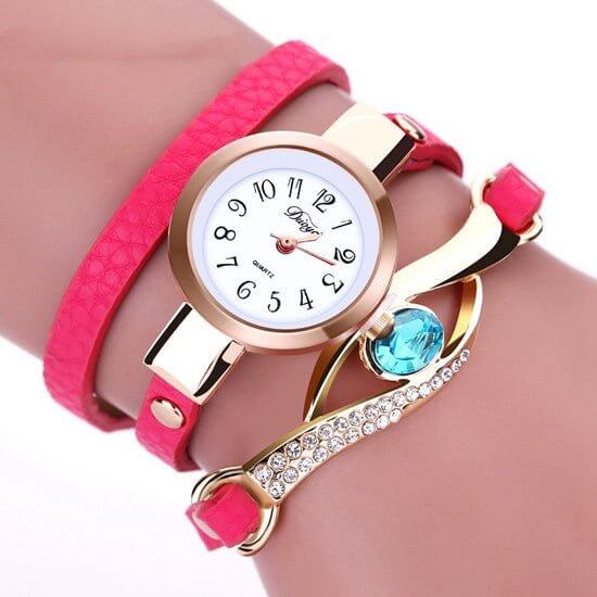 New Fashion Hot Women's Belt Three Circle Wristwatch $12.37 Dana Fashion Color: Rose Red Women's Accessories Product information: Display type: pointer Applicable crowd: Female Style: Fashion Waterproof: No Movement type: Quartz Movement brand: 58 Thickne