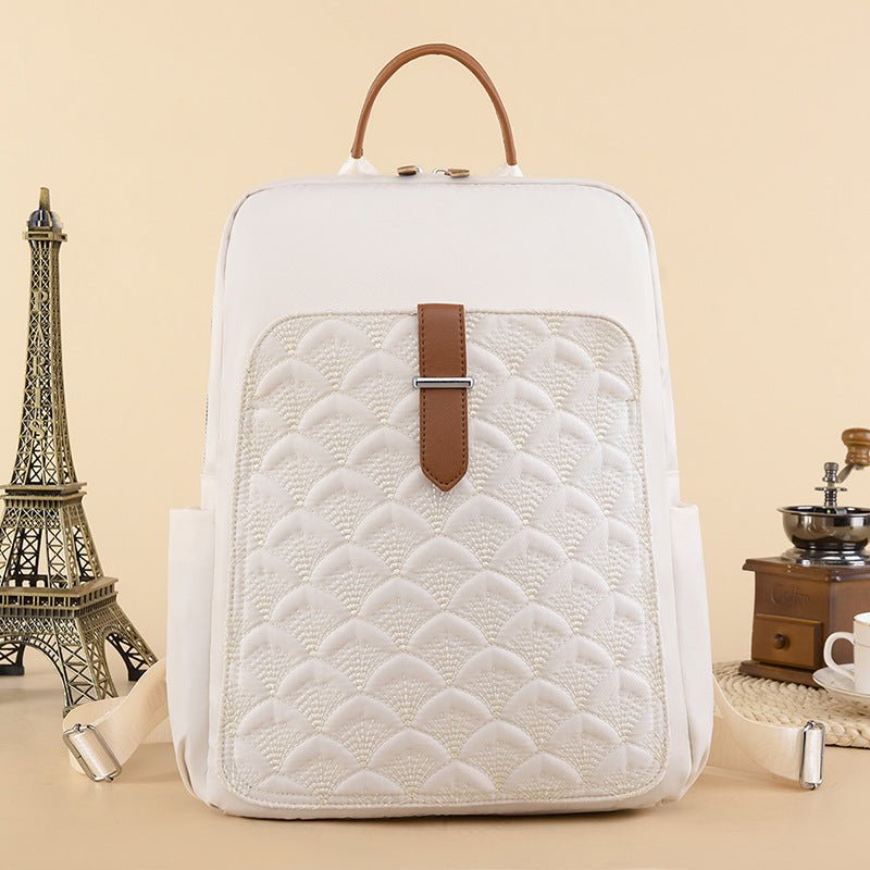 New Fashion Retro Fish Pattern Simple Backpack Large Capacity $36.99 Dana Fashion Color: Beige Women's Bags Product information: Lining text: Polyester Applicable scenario: Daily competition Color: creamy-white, khaki, gray, black Outer bag type: split po