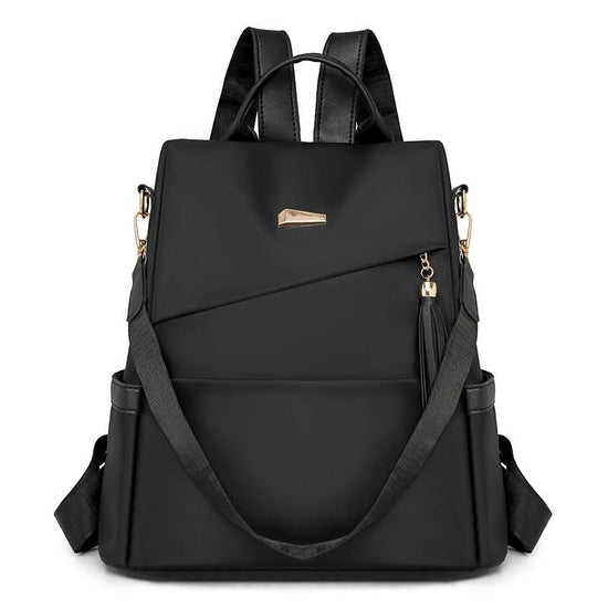 New Fashion Tassel Women's Backpack Casual Simple $42.55 Dana Fashion Color: Black Women's Bags Product information: Color: cream-white, black, brown Outer bag type: split pocket Function: waterproof, durable, anti-theft Material: Nylon Style: Urban Simpl