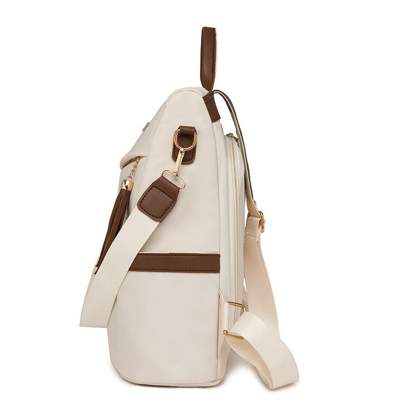 New Fashion Tassel Women's Backpack Casual Simple $42.55 Dana Fashion Color: Beige Women's Bags Product information: Color: cream-white, black, brown Outer bag type: split pocket Function: waterproof, durable, anti-theft Material: Nylon Style: Urban Simpl