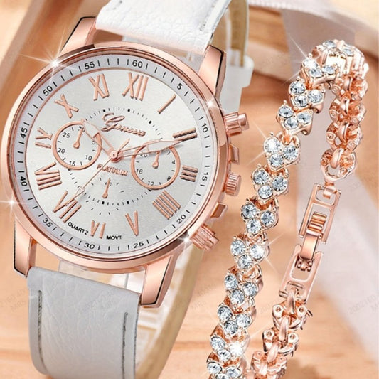 New Fashion Women's Quartz Watch Bracelet Suit $21.45 Dana Fashion Color: Beige Women's Accessories Product information: Color: Milky White Thickness: 8mm Applicable people: Female Style: Casual Movement type: Quartz Watchcase material: Alloy Dial diamete
