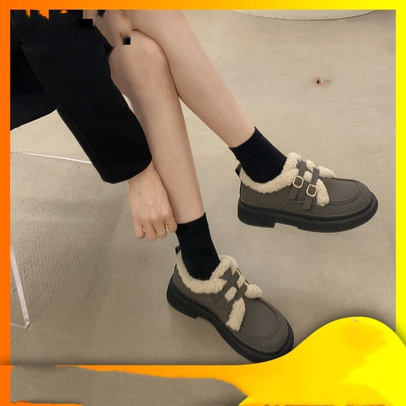 New Fashionable And Versatile Cotton Shoes Thick Bottom British Wind Non-slip Padded Small Leather Shoes $59.90 Dana Fashion Color: Upgrade Matte Elephant Gray Size: 35 Women's shoes Overview: Unique design, stylish and beautiful. Good material, comfortab