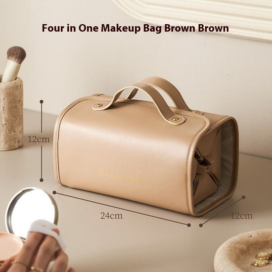 New Folding Cosmetic Bag Large Capacity Portable Handbag Waterproof Travel Storage Washing Bag For Women $35.00 Dana Fashion Color: Brown Women's Bags Overview: Unique design, stylish and beautiful. Good material, comfortable wear. A variety of colors, an
