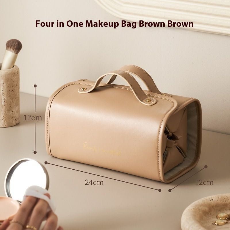 New Folding Cosmetic Bag Large Capacity Portable Handbag Waterproof Travel Storage Washing Bag For Women $35.00 Dana Fashion Color: Brown Women's Bags Overview: Unique design, stylish and beautiful. Good material, comfortable wear. A variety of colors, an