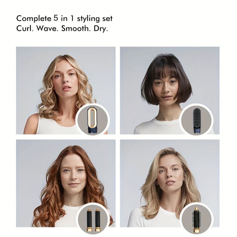 New Hair Dryer Multi Hair Styler 5 In1 Curling Iron Hair $49.00 Dana Fashion power: EU color box packaging Beauty Tools Product information: Diameter of thermal conductor: more than 31mm Product Category: Dry roll straight three in one Thermal conductor m