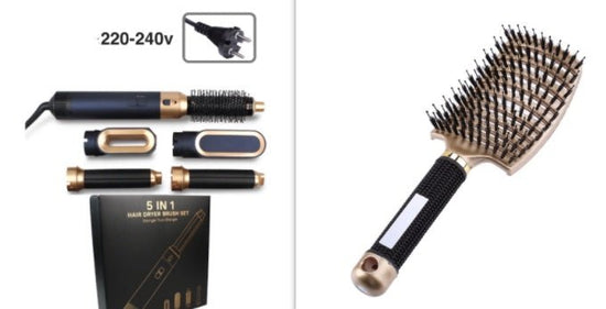 New Hair Dryer Multi Hair Styler 5 In1 Curling Iron Hair $62.00 Dana Fashion power: Set Beauty Tools Product information: Diameter of thermal conductor: more than 31mm Product Category: Dry roll straight three in one Thermal conductor material: Ceramic Pa