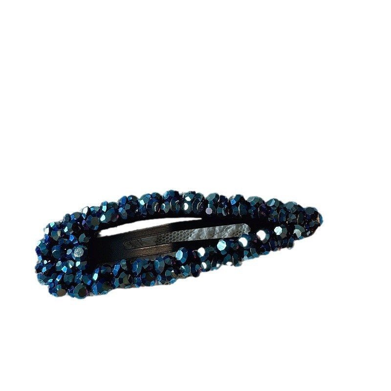 New High-grade Drop-shaped All-match Side Barrettes $15.00 Dana Fashion Color: Bayberry Blue Women's Accessories Product information: Processing process: manual Color: water drop-Camellia Pink, water drop-ink blue, water drop-Blue Gold, water drop-dragon