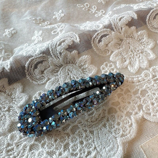 New High-grade Drop-shaped All-match Side Barrettes $15.00 Dana Fashion Color: Blue Gold Women's Accessories Product information: Processing process: manual Color: water drop-Camellia Pink, water drop-ink blue, water drop-Blue Gold, water drop-dragon frui