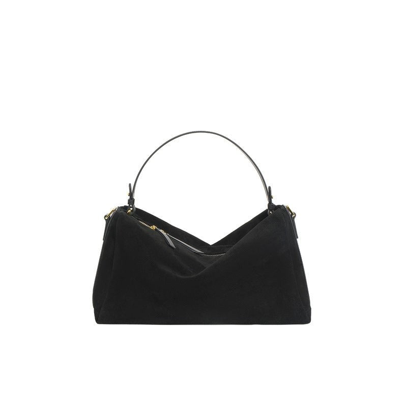 New High-grade Versatile Cowhide Handbag $119.99 Dana Fashion Color: Black Women's Bags Product information: Lining texture: fabric Applicable scenario: Daily configuration Color: brown, black Outer bag type: Three-dimensional pocket Leather features: two