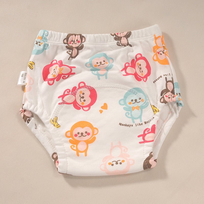 New Infant Breathable Training Pants $13.87 Dana Fashion Color: Monkey Size: 100 Baby Clothing Product information: Material: cotton Safety level: Class A Applicable age: 6-12 months, 1-3 years old, 0-6 months Suitable weight: below 18kg Size Information: