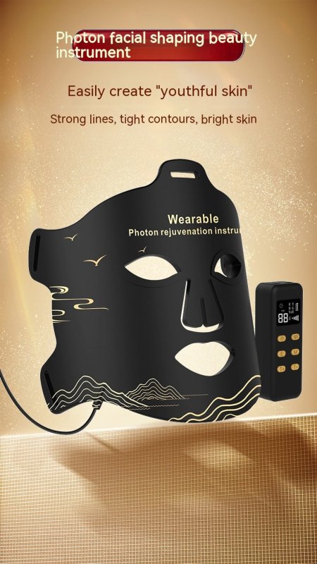 New Infrared Phototherapy Beauty Apparatus Face Led Color Light Skin Rejuvenation Beauty Mask $78.00 Dana Fashion format: Black Gold Beauty Tools Product information: Applicable scenarios: household, commercial Efficacy: moisturizing, deep cleansing, fadi
