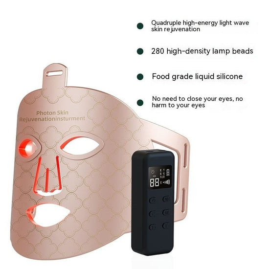 New Infrared Phototherapy Beauty Apparatus Face Led Color Light Skin Rejuvenation Beauty Mask $78.00 Dana Fashion format: Pink Gold Beauty Tools Product information: Applicable scenarios: household, commercial Efficacy: moisturizing, deep cleansing, fadin