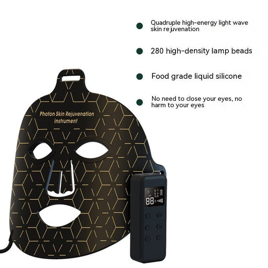 New Infrared Phototherapy Beauty Apparatus Face Led Color Light Skin Rejuvenation Beauty Mask $78.00 Dana Fashion format: Black Gold Beauty Tools Product information: Applicable scenarios: household, commercial Efficacy: moisturizing, deep cleansing, fadi