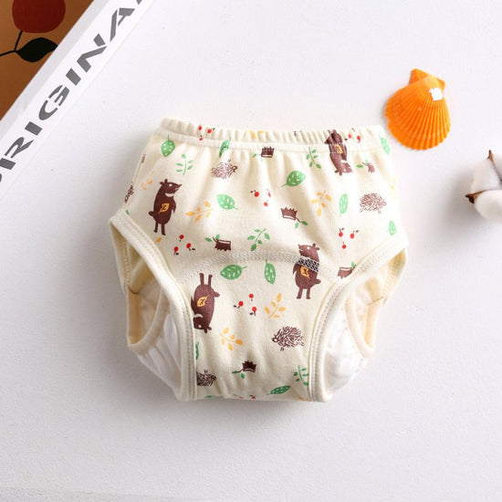 New Korean Wing Guard Baby Gauze Diaper Waterproof Diaper Cotton Diaper Pocket Baby Learning Pants Pull-Up Pants $15.35 Dana Fashion Color: 1 color Size: 100 Baby Clothing Product information: Color: Wings-Red Car, Wings-Grove, Wings-Skydiving Bear, Wings