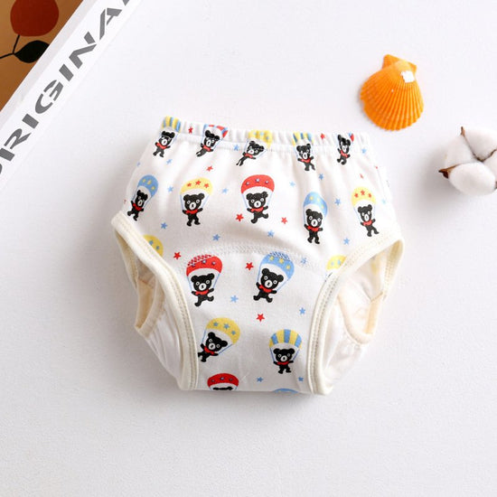 New Korean Wing Guard Baby Gauze Diaper Waterproof Diaper Cotton Diaper Pocket Baby Learning Pants Pull-Up Pants $15.35 Dana Fashion Color: 6 color Size: 100 Baby Clothing Product information: Color: Wings-Red Car, Wings-Grove, Wings-Skydiving Bear, Wings