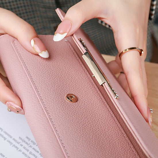 New Ladies' Purse Tri-fold Litchi Pattern $23.63 Dana Fashion Color: Beige Size: 19.9x9x3cm Women's Bags Product information: Color: black, pink, green, beige, brown, gray Function: Ultra Light Material: pu Size: 19.9*9 * 3cm Style: Urban Simplicity Size: