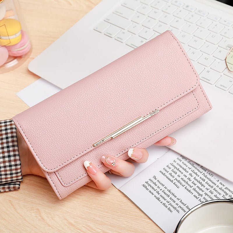 New Ladies' Purse Tri-fold Litchi Pattern $23.63 Dana Fashion Color: Pink Size: 19.9x9x3cm Women's Bags Product information: Color: black, pink, green, beige, brown, gray Function: Ultra Light Material: pu Size: 19.9*9 * 3cm Style: Urban Simplicity Size: