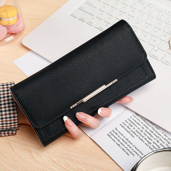 New Ladies' Purse Tri-fold Litchi Pattern $23.63 Dana Fashion Color: Black Size: 19.9x9x3cm Women's Bags Product information: Color: black, pink, green, beige, brown, gray Function: Ultra Light Material: pu Size: 19.9*9 * 3cm Style: Urban Simplicity Size: