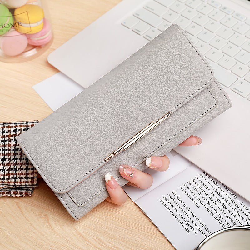 New Ladies' Purse Tri-fold Litchi Pattern $23.63 Dana Fashion Color: Beige Size: 19.9x9x3cm Women's Bags Product information: Color: black, pink, green, beige, brown, gray Function: Ultra Light Material: pu Size: 19.9*9 * 3cm Style: Urban Simplicity Size: