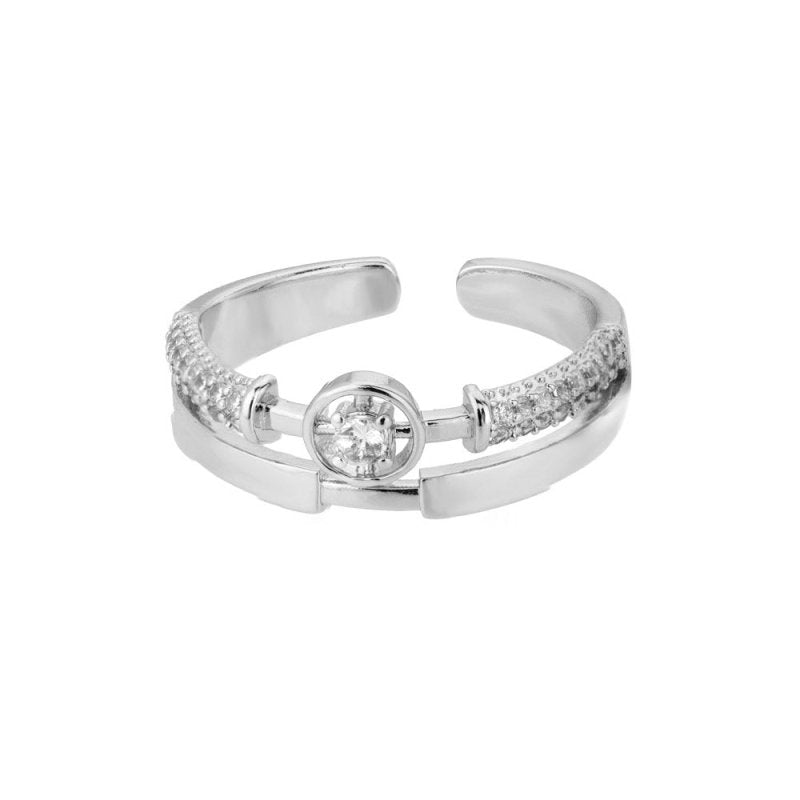 New Letter V Open-end Zircon Ring Double Layer $18.21 Dana Fashion Color: 3 Platinum Size: Adjustable Opening Women's Accessories Product information: Type: Ring Treatment Process: gold inlaid Color: 2 [gold], 2 [white and gold], 3 [gold], 3 [white and go
