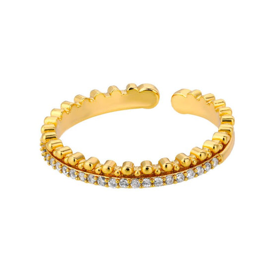New Letter V Open-end Zircon Ring Double Layer $15.32 Dana Fashion Color: 5 Gold Size: Adjustable Opening Women's Accessories Product information: Type: Ring Treatment Process: gold inlaid Color: 2 [gold], 2 [white and gold], 3 [gold], 3 [white and gold],