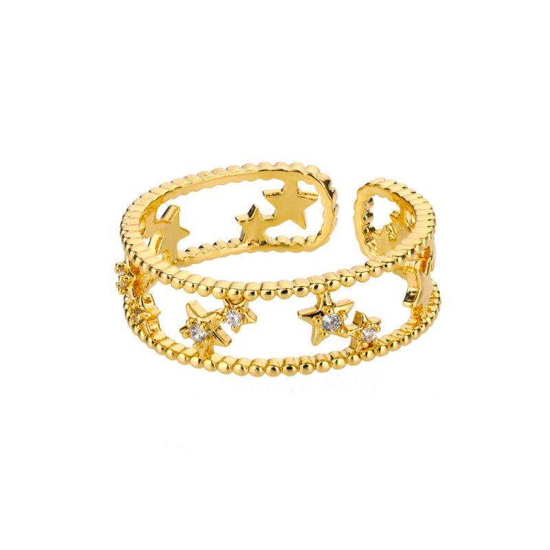 New Letter V Open-end Zircon Ring Double Layer $15.70 Dana Fashion Color: 2 Gold Size: Adjustable Opening Women's Accessories Product information: Type: Ring Treatment Process: gold inlaid Color: 2 [gold], 2 [white and gold], 3 [gold], 3 [white and gold],