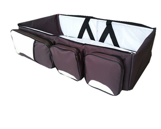 New multi function Mommy bag type baby portable bed folding sleeping basket outdoors baby sleeping baby $131.85 Dana Fashion Color: Beige Baby & Mother