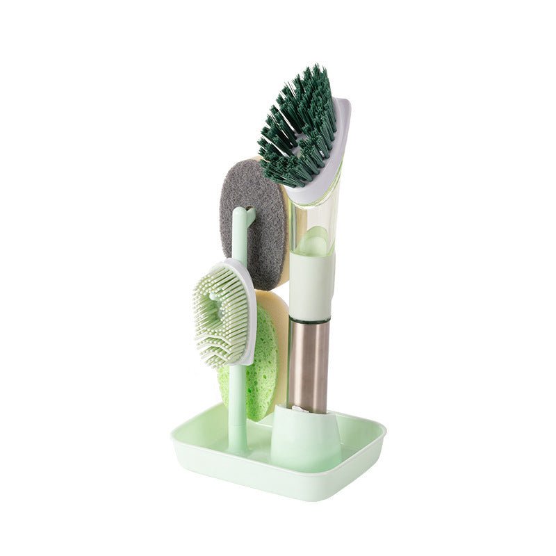 New Multifunctional Dish Brush Household Kitchen Oily Sponge Long Handle Cleaning Brush $30.00 Dana Fashion Color: Green Dana's Kitchen Overview: 1. The button is completely covered with high-quality silicone rubber and will not tear or leak. 2. The dishw