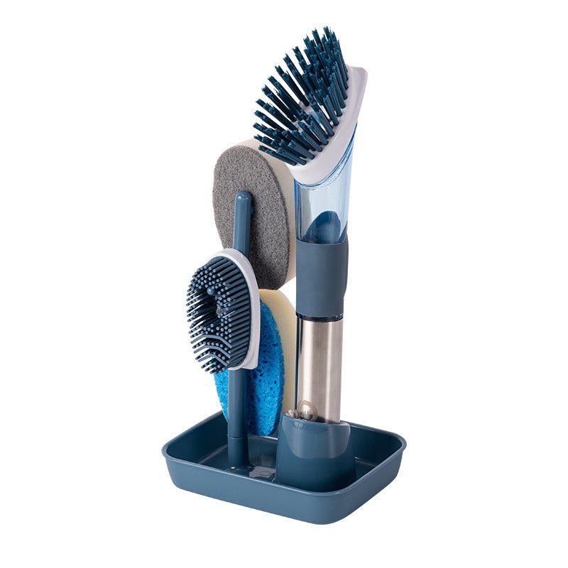 New Multifunctional Dish Brush Household Kitchen Oily Sponge Long Handle Cleaning Brush $30.00 Dana Fashion Color: Blue Dana's Kitchen Overview: 1. The button is completely covered with high-quality silicone rubber and will not tear or leak. 2. The dishwa