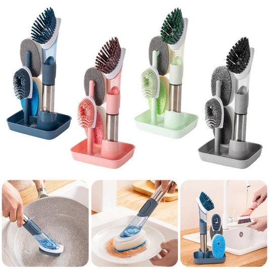 New Multifunctional Dish Brush Household Kitchen Oily Sponge Long Handle Cleaning Brush $30.00 Dana Fashion Color: Blue Dana's Kitchen Overview: 1. The button is completely covered with high-quality silicone rubber and will not tear or leak. 2. The dishwa