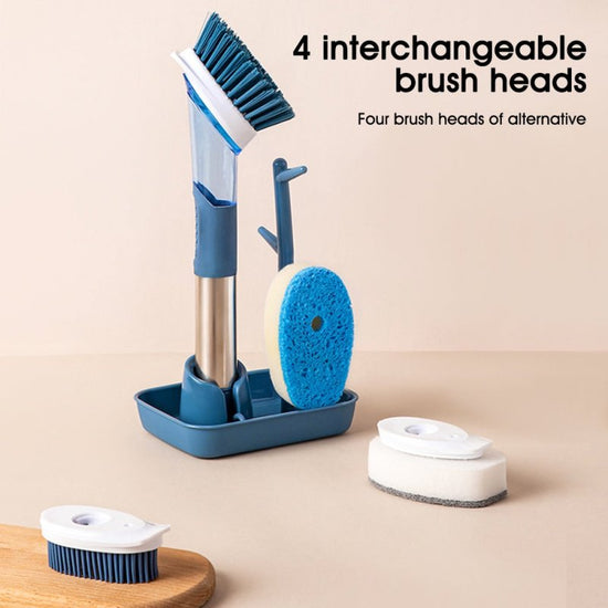 New Multifunctional Dish Brush Household Kitchen Oily Sponge Long Handle Cleaning Brush $30.00 Dana Fashion Color: Blue Dana's Kitchen Overview: 1. The button is completely covered with high-quality silicone rubber and will not tear or leak. 2. The dishwa