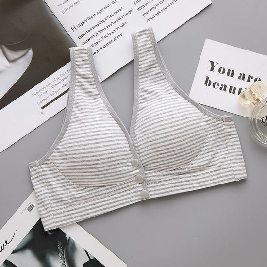 New Nursing Bra Pregnant Women Underwear Maternity Breastfeeding Bra $17.99 Dana Fashion Color: Gray stripes Size: 2XL Women's clothing P roduct information: Fabric Name: Cotton Main fabric composition: cotton Main fabric ingredient content: 95 (%) Lining