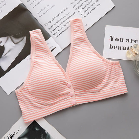 New Nursing Bra Pregnant Women Underwear Maternity Breastfeeding Bra $17.99 Dana Fashion Color: Pink stripes Size: 2XL Women's clothing P roduct information: Fabric Name: Cotton Main fabric composition: cotton Main fabric ingredient content: 95 (%) Lining