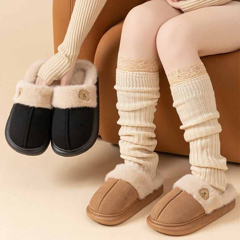 New Plush Slippers For Women Men Winter Warm Home Slipper Indoor Thick-soled Fleece Shoes $39.18 Dana Fashion Color: Black Size: 40to41 Women's shoes Overview: Unique design, stylish and beautiful. Good material, comfortable wear. A variety of colors, any