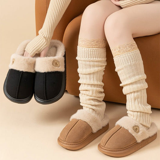 New Plush Slippers For Women Men Winter Warm Home Slipper Indoor Thick-soled Fleece Shoes $39.18 Dana Fashion Color: Black Size: 40to41 Women's shoes Overview: Unique design, stylish and beautiful. Good material, comfortable wear. A variety of colors, any
