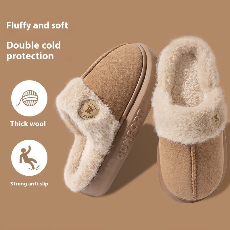 New Plush Slippers For Women Men Winter Warm Home Slipper Indoor Thick-soled Fleece Shoes $39.18 Dana Fashion Color: Black Size: 40to41 Women's shoes Overview: Unique design, stylish and beautiful. Good material, comfortable wear. A variety of colors, any