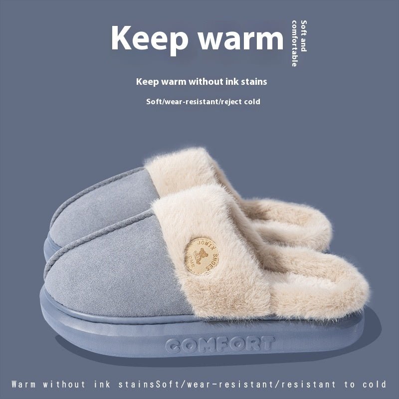 New Plush Slippers For Women Men Winter Warm Home Slipper Indoor Thick-soled Fleece Shoes $39.18 Dana Fashion Color: Blue Size: 40to41 Women's shoes Overview: Unique design, stylish and beautiful. Good material, comfortable wear. A variety of colors, any