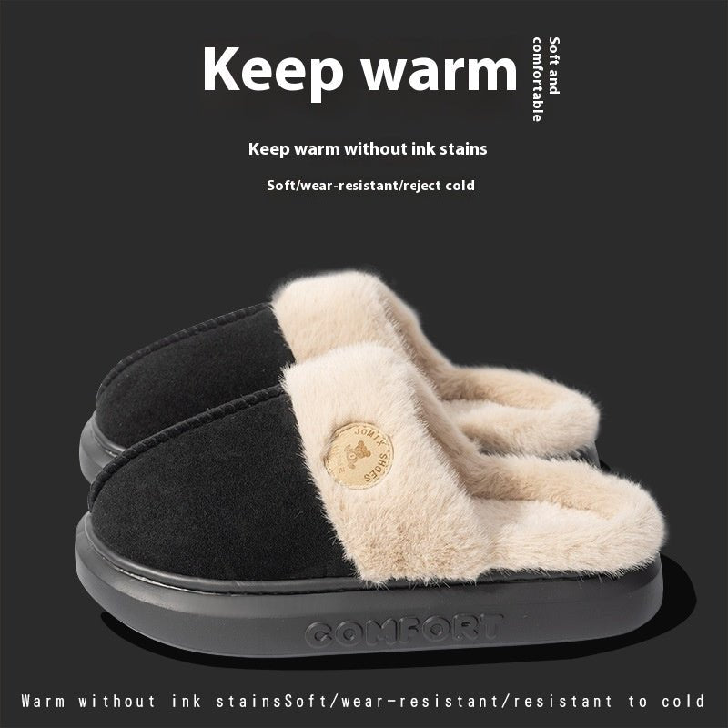 New Plush Slippers For Women Men Winter Warm Home Slipper Indoor Thick-soled Fleece Shoes $39.18 Dana Fashion Color: Black Size: 40to41 Women's shoes Overview: Unique design, stylish and beautiful. Good material, comfortable wear. A variety of colors, any
