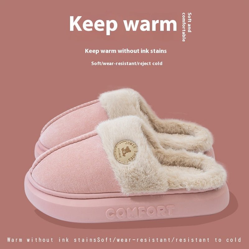 New Plush Slippers For Women Men Winter Warm Home Slipper Indoor Thick-soled Fleece Shoes $38.83 Dana Fashion Color: Pink Size: 36to37 Women's shoes Overview: Unique design, stylish and beautiful. Good material, comfortable wear. A variety of colors, any
