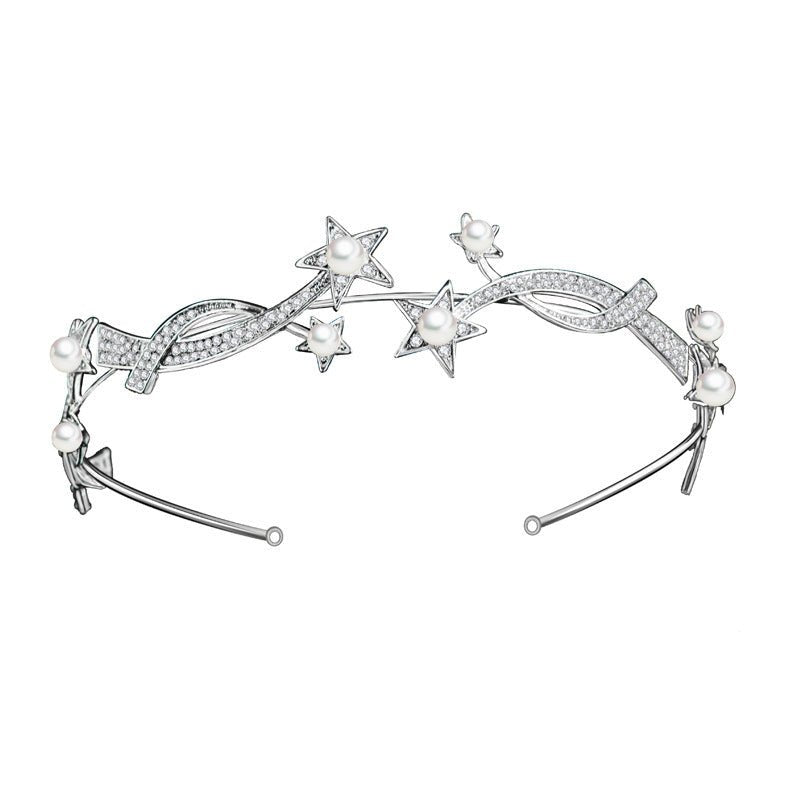 New Princess XINGX Bridal Crown Headband $19.00 Dana Fashion Color: Default Women's Accessories Product information: Treatment Process: Electroplating Color: default Style: Women's Material: Alloy Shape: Wave The crown alloy surface is approximately 28 ce